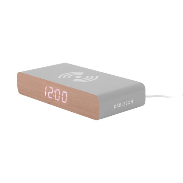 Su belaidžiu pakrovėju skaitmeninis žadintuvas Retro Flat LED – Karlsson-image-1