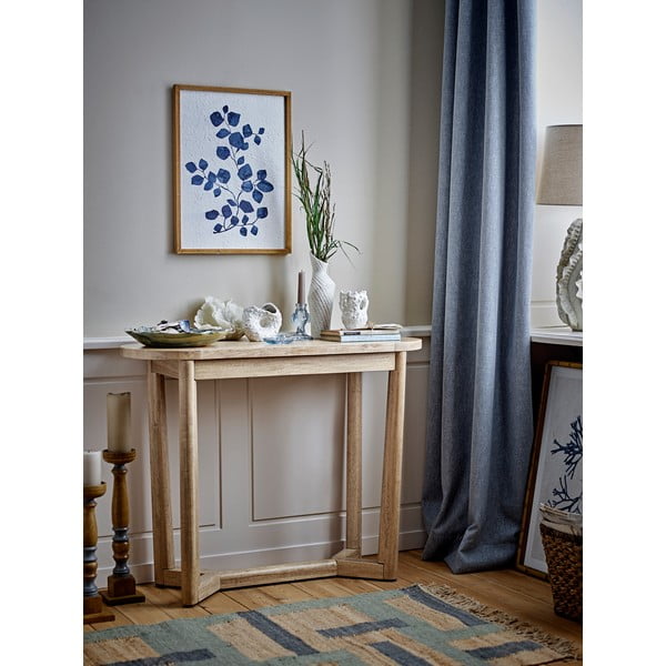 Natūralios spalvos iš kaučiukmedžio masyvo konsolinis staliukas 35x100 cm Serrone – Bloomingville-image-4