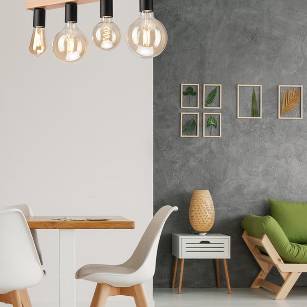 Juodas/natūralus lubinis šviestuvas - LAMKUR-image-1