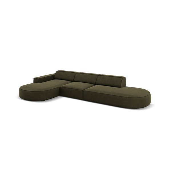 Žalias aksomas kampinė sofa (kairysis kampas) Jodie - Micadoni Home-image-3