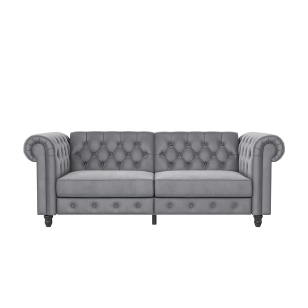 Iš velveto sofa šviesiai pilkos spalvos 236 cm Felix – Støraa