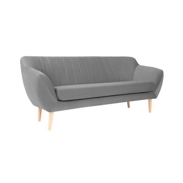 Pilka aksominė sofa Mazzini Sofos Sardaigne, 188 cm-image-2