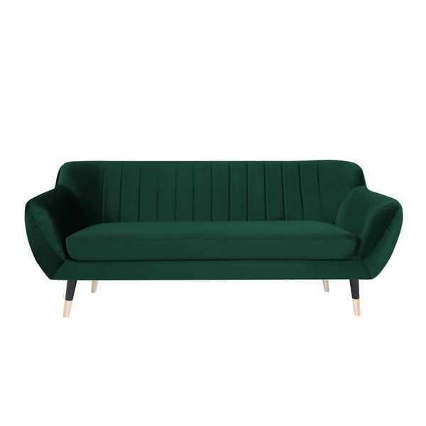 Žalia sofa su juodomis kojomis Mazzini Sofas Benito, 188 cm