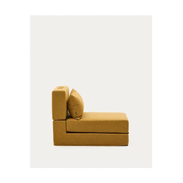 Garstyčių spalvos krėslas su lovos funkcija Arty – Kave Home-image-4