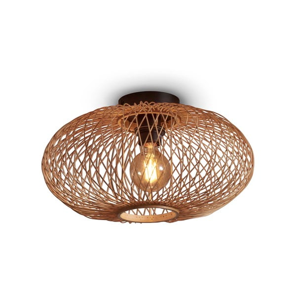 Lubinis šviestuvas bronzinės spalvos ø 40 cm su bambukiniu gaubtu Cango – Good&Mojo