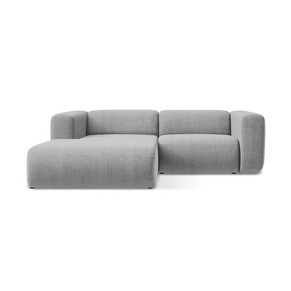 Šviesiai pilkos spalvos kampinė sofa (su kairiuoju kampu/su gultu) Ekahi – Makamii