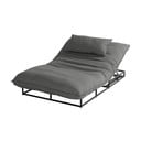 Tamsiai pilkos spalvos metalinis/paminkštinto audinio sodo šezlongas Emma – Hartman