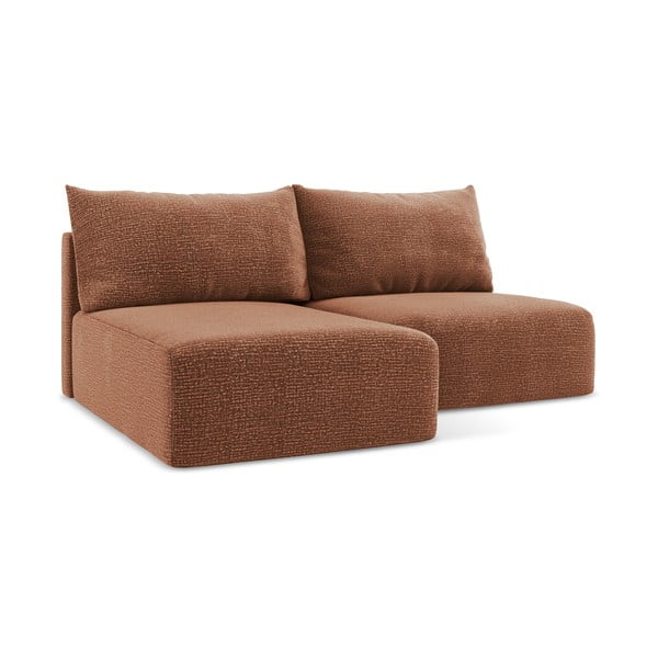 Raudonos plytų spalvos sulankstoma/su sandėliavimo vieta kampinė sofa (su kairiuoju kampu) Kalena – Makamii-image-2