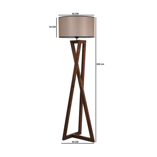 Pastatomas šviestuvas rudos spalvos (aukštis 149 cm) su tekstiliniu gaubtu Maçka – Opviq lights-image-3