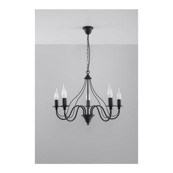 Juodas pakabinamas šviestuvas Sollux Fiorano 5-image-4