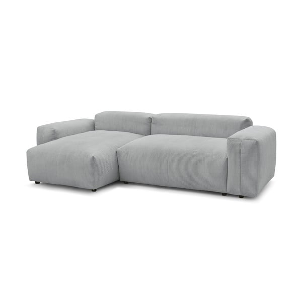 Šviesiai pilka velvetinė kampinė sofa (kairysis kampas) Lafayette - Bobochic Paris-image-2
