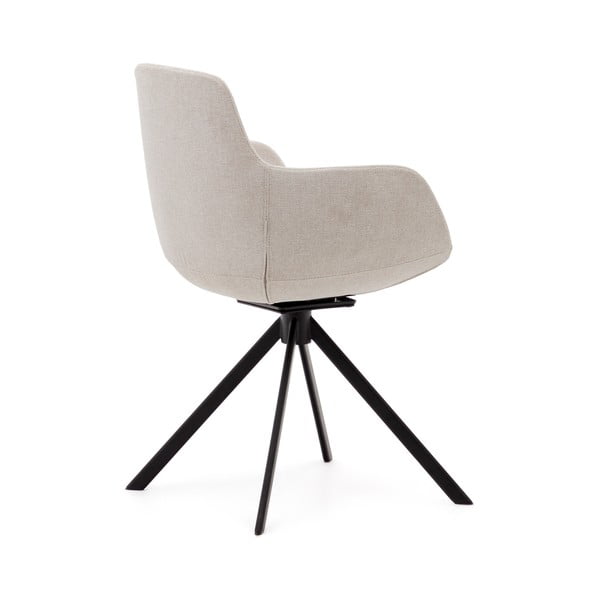 Smėlio spalvos iš audinio valgomojo kėdžių komplektas su porankiais 2 vnt. Tissiana – Kave Home-image-3