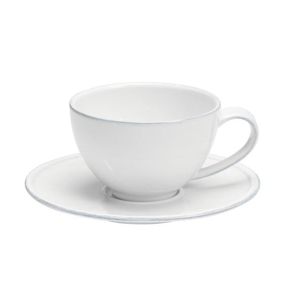Baltos akmens masės puodelis su lėkštele "Costa Nova Friso", 260 ml