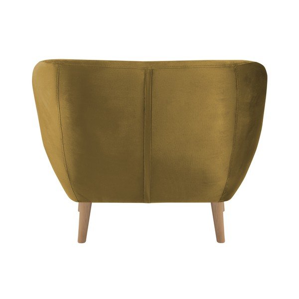 Garstyčių geltonos spalvos fotelis Mazzini Sofas Amelie-image-3