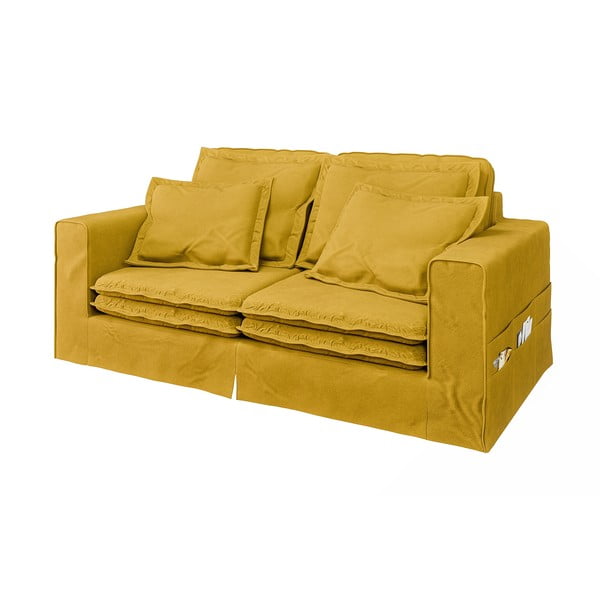 Geltonos spalvos sofa 196 cm Nora – Ropez-image-2