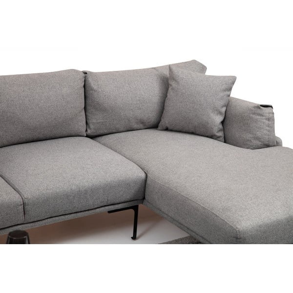 Pilka kampinė sofa Artie Leo, dešinysis kampas-image-1