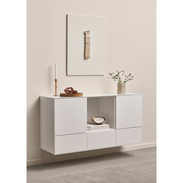 Žema pakabinama šoninė spintelė baltos spalvos 135x68 cm Edge by Hammel – Hammel Furniture-image-1