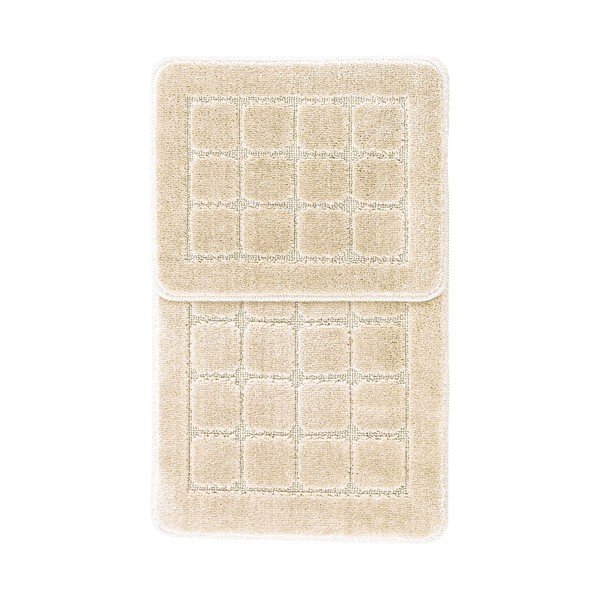 Kreminės spalvos vonios kilimėliai 2 vnt. 50x80 cm Kareli – Foutastic-image-2