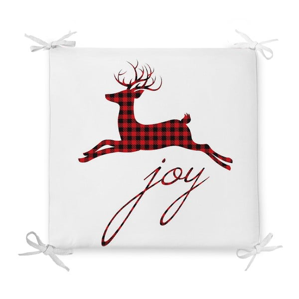Kalėdinė sėdynės pagalvėlė iš medvilnės mišinio Minimalist Cushion Covers Joy, 42 x 42 cm