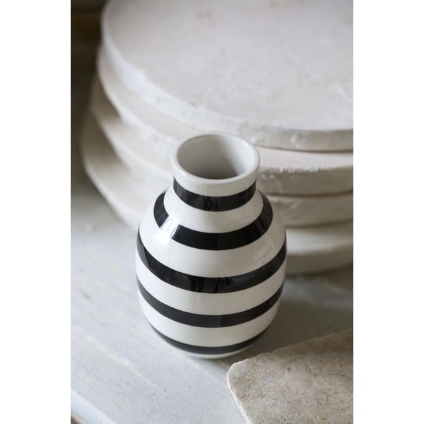 Juodai balta akmens masės vaza Kähler Design Omaggio, 12,5 cm aukščio-image-3