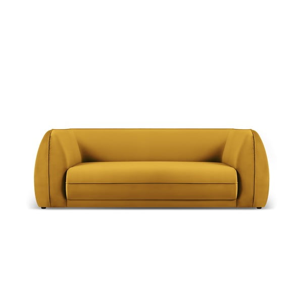 Sofa geltonos spalvos iš velveto 225 cm Lando – Micadoni Home