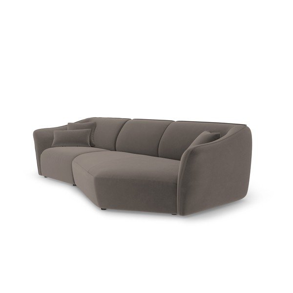 Iš velveto kampinė sofa rudos spalvos Tokyo – Cosmopolitan Design-image-3