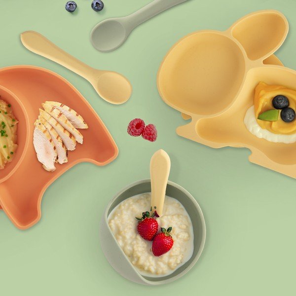 Geltonos spalvos iš silikono vaikiškas šaukštas – Orion-image-1