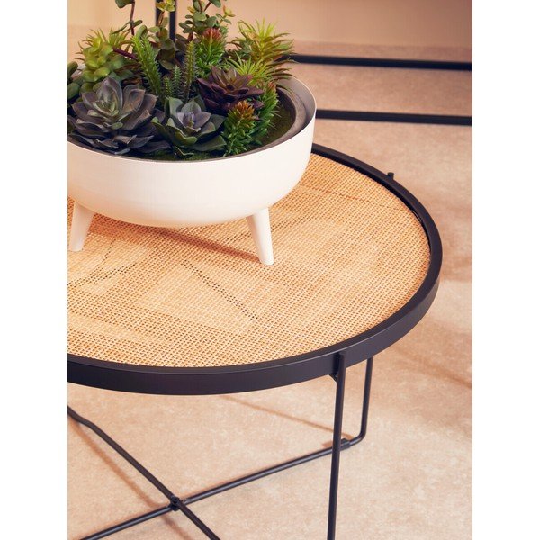 Natūralios spalvos iš rotango apvalios formos kavos staliukas ø 60 cm Depok – Premier Housewares-image-1