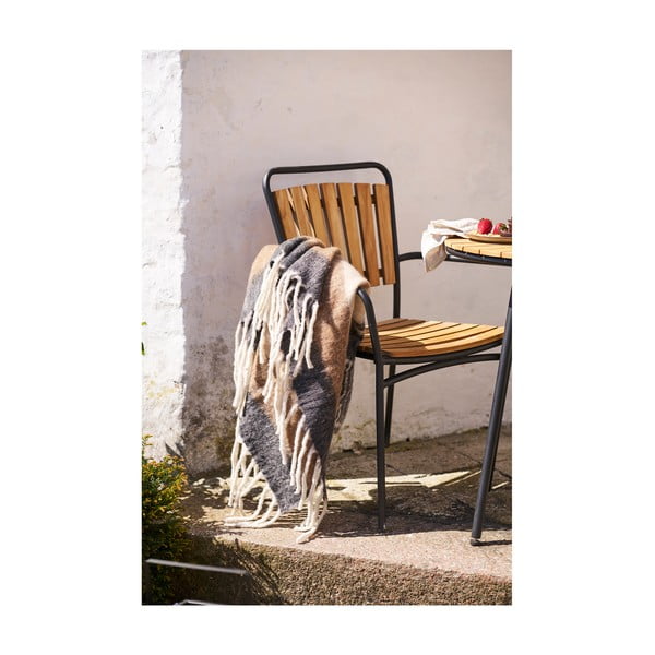 Rudos spalvos iš vilnos mišinio antklodė ir pledas 130x170 cm Carmel – House Nordic-image-1