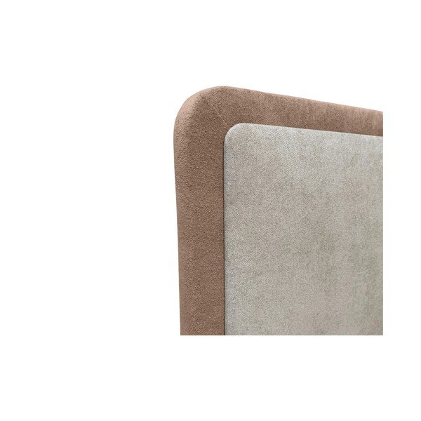 Smėlio spalvos/pilkai rožinės spalvos iš audinio dvigulė lova su sandėliavimo vieta su lovos grotelėmis 180x200 cm Mara – Bobochic Paris-image-4