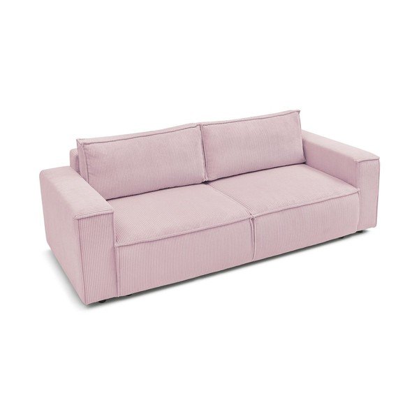Sulankstoma sofa šviesiai rožinės spalvos iš kordinio velveto 245 cm Nihad – Bobochic Paris-image-4