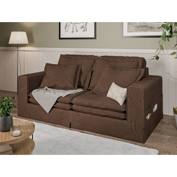 Tamsiai rudos spalvos sofa 196 cm Nora – Ropez-image-3