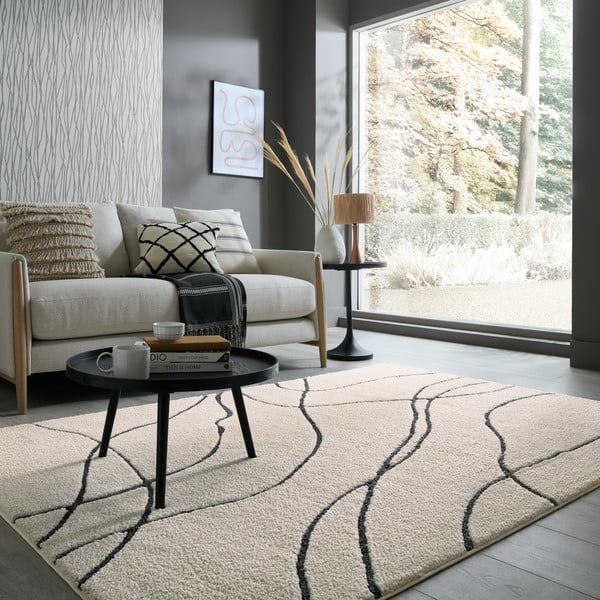 Kreminės spalvos kilimas 120x170 cm Flow – Flair Rugs-image-1