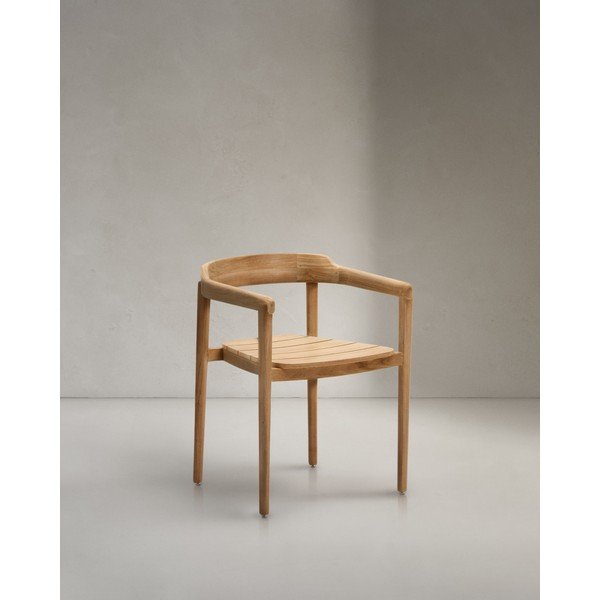 Medžio masyvo sodo kėdė natūralios spalvos Icaro – Kave Home-image-1