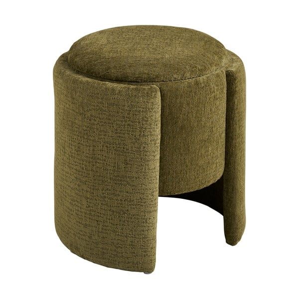 Khaki spalvos iš šenilinio audinio pufas Walsdorf – House Nordic-image-2
