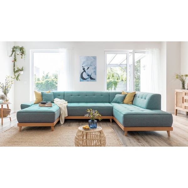 Sulankstoma kampinė sofa turkio spalvos (su dešiniuoju kampu/„U“ formos) Dazzling Daisy – Miuform-image-3