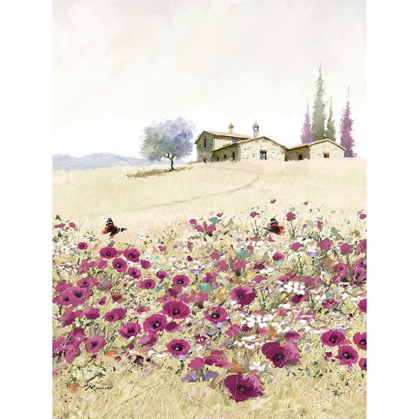Paveikslas ant drobės Styler Violet Poppies, 50 x 70 cm