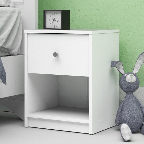 Baltas naktinis staliukas su lentynomis May - Tvilum-image-1