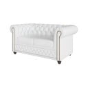 Balta dirbtinės odos sofa 148 cm York - Ropez