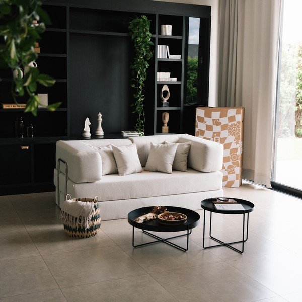 Smėlio spalvos sulankstoma sofa iš boucle 180 cm Bloom – TemaHome-image-3