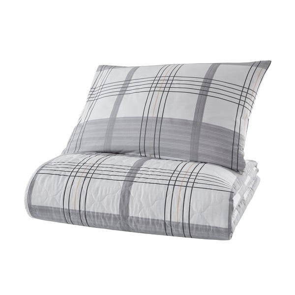 Pilka medvilninė lovatiesė su pagalvės užvalkalu Mijolnir MyHome, 180 x 225 cm