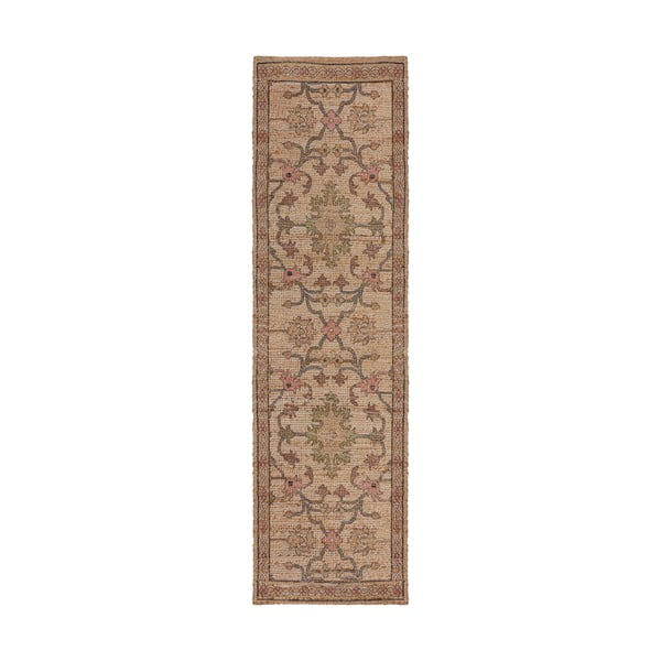Rankų darbo iš džiuto mišinio kilimas natūralios spalvos 60x230 cm Celine Jute Global – Flair Rugs