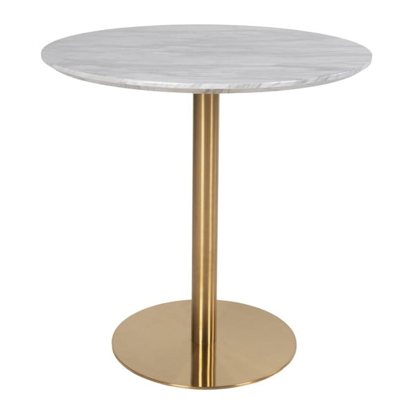 Apvalios formos valgomojo stalas su marmuro dekoro stalviršiu ø 90 cm Bolzano – House Nordic