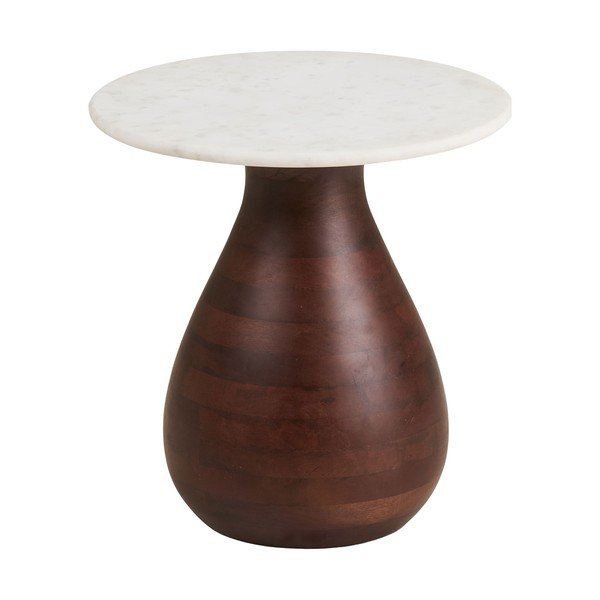 Su marmuriniu stalviršiu apvalios formos šoninis stalas ø 40 cm Heide – House Nordic-image-2