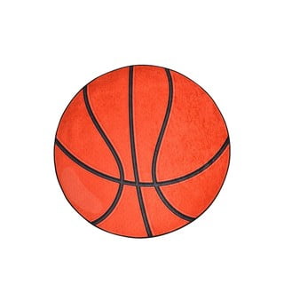 Oranžinis vaikiškas neslystantis kilimas Conceptum Hypnose Basketball, ø 140 cm