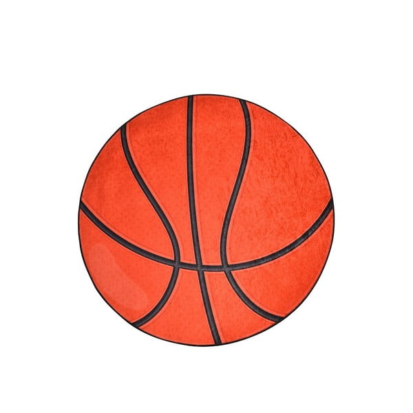 Oranžinis vaikiškas neslystantis kilimas Conceptum Hypnose Basketball, ø 140 cm