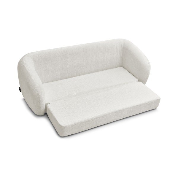 Baltos spalvos iš šenilinio audinio sulankstoma sofa 228 cm Neyo – Bobochic Paris-image-4