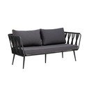 Juodos spalvos iš metalo sodo sofa Pavone – Bloomingville