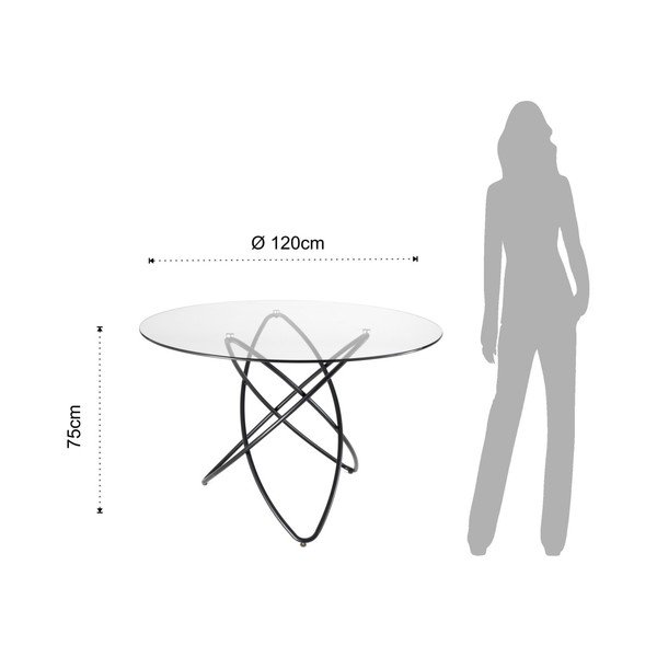 Valgomojo stalas su grūdinto stiklo stalviršiu Tomasucci Hula Hoop, ⌀ 120 cm-image-1