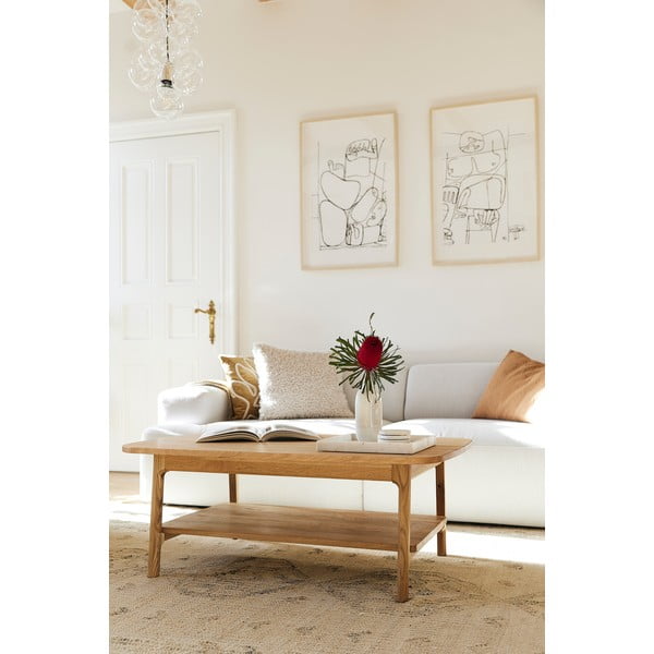 Kavos staliukas iš ąžuolo masyvo natūralios spalvos 60x100 cm Twig – The Beds-image-3